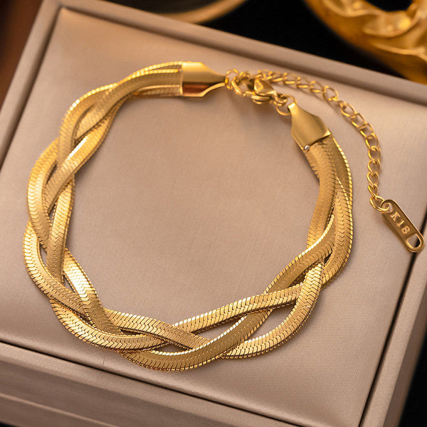 KAAVRI Thick Snake-Chain Anti-Tarnish Bracelet