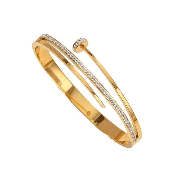 KAAVRI Crystal Stone Anti-Tarnish Bangle Bracelet