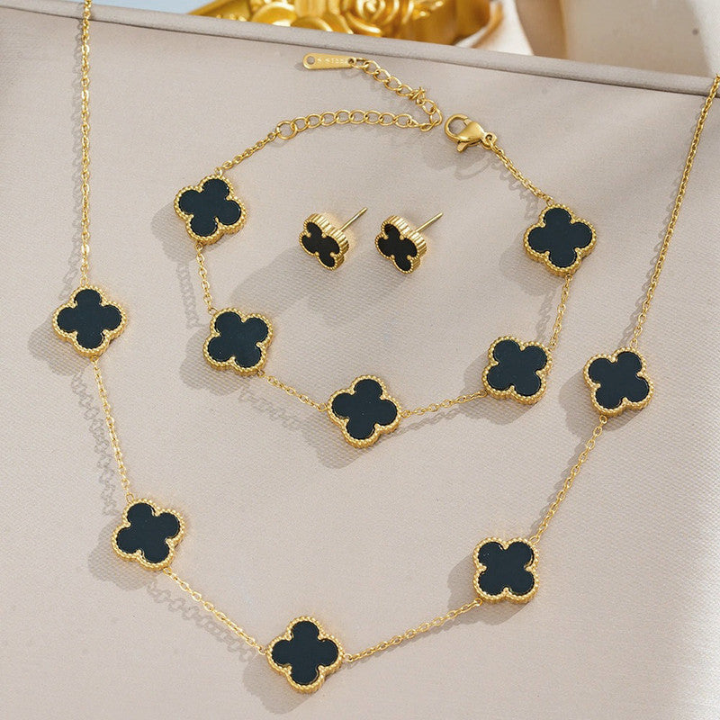 KAAVRI Clover Bracelet Set of 3 (Anti-Tarnish)