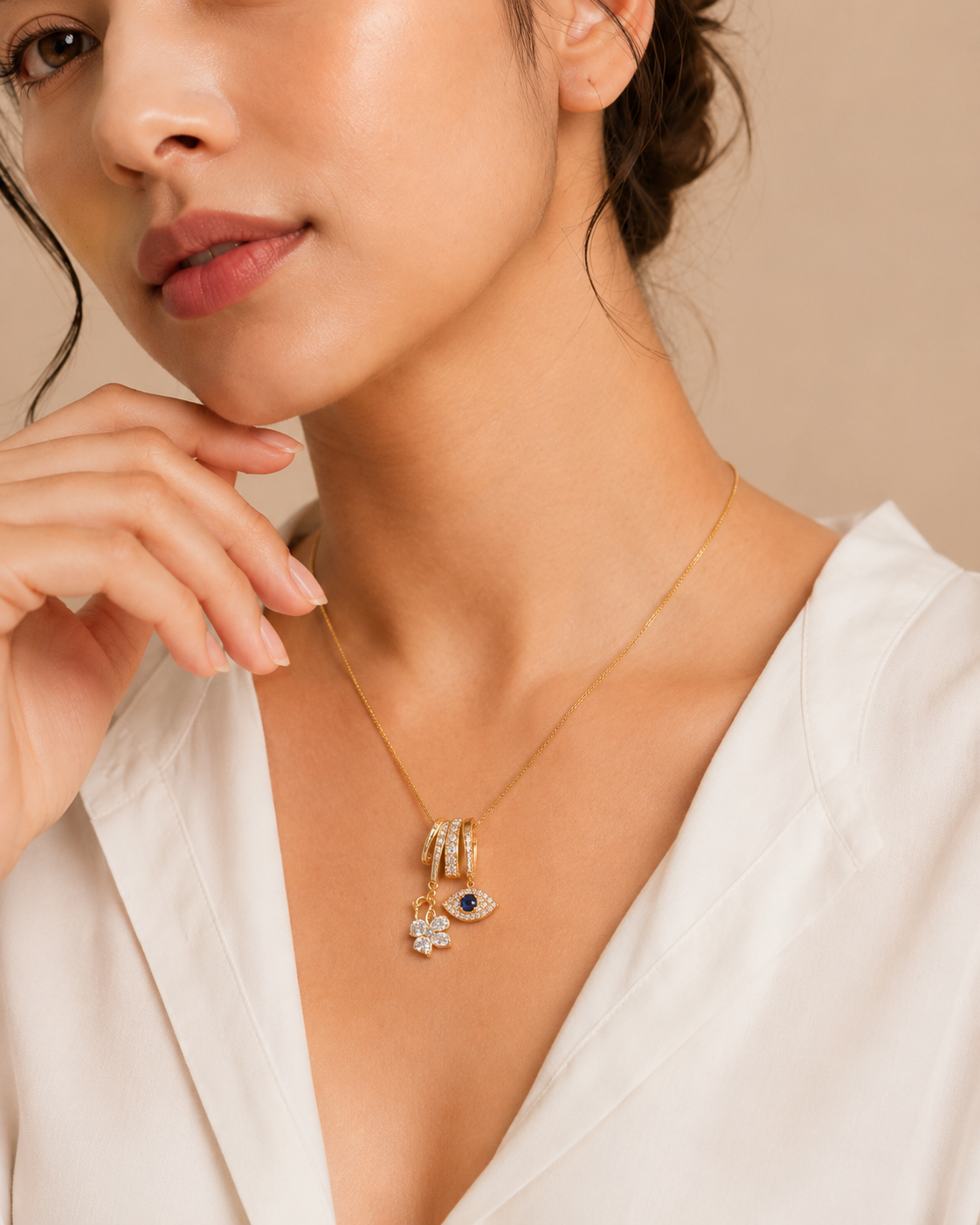 KAAVRI Gold Plated Fancy Chain Pendant (Classic) for Women
