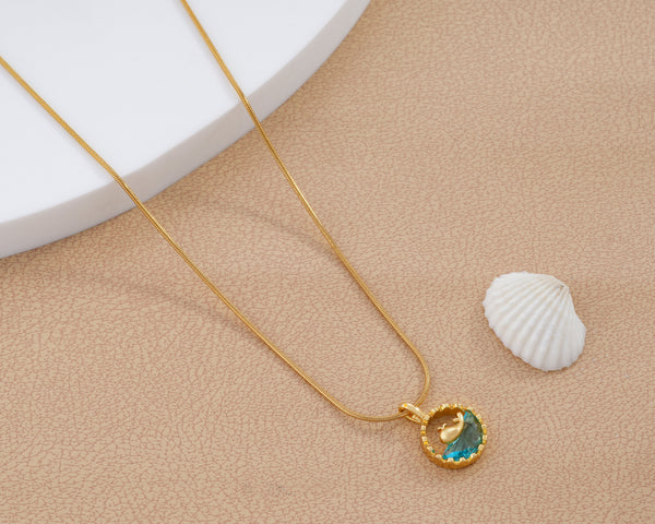 KAAVRI Ocean World Medallion Anti-Tarnish Necklace
