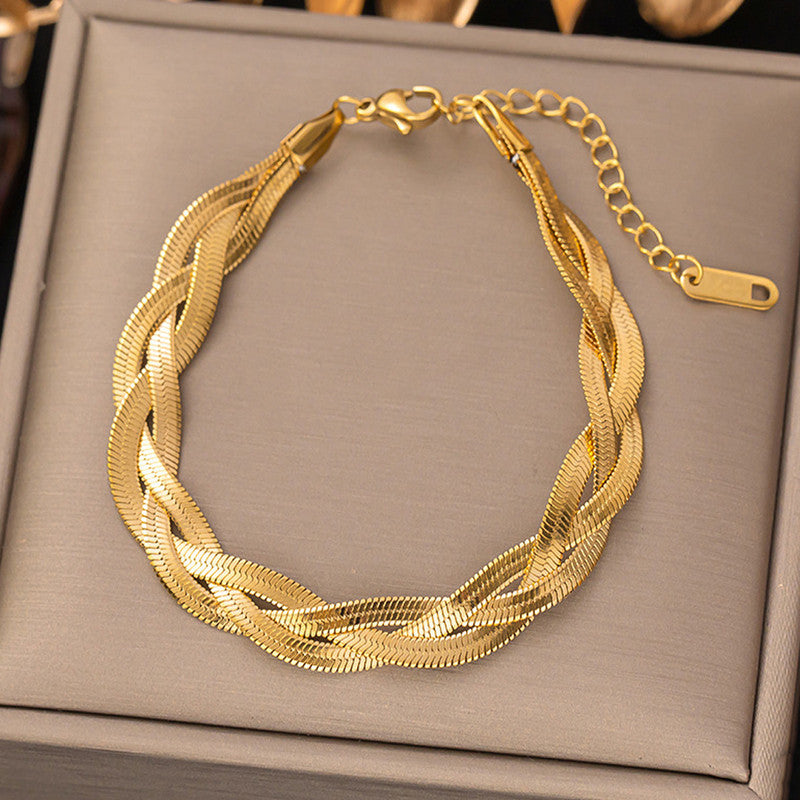KAAVRI Thick Snake-Chain Anti-Tarnish Bracelet