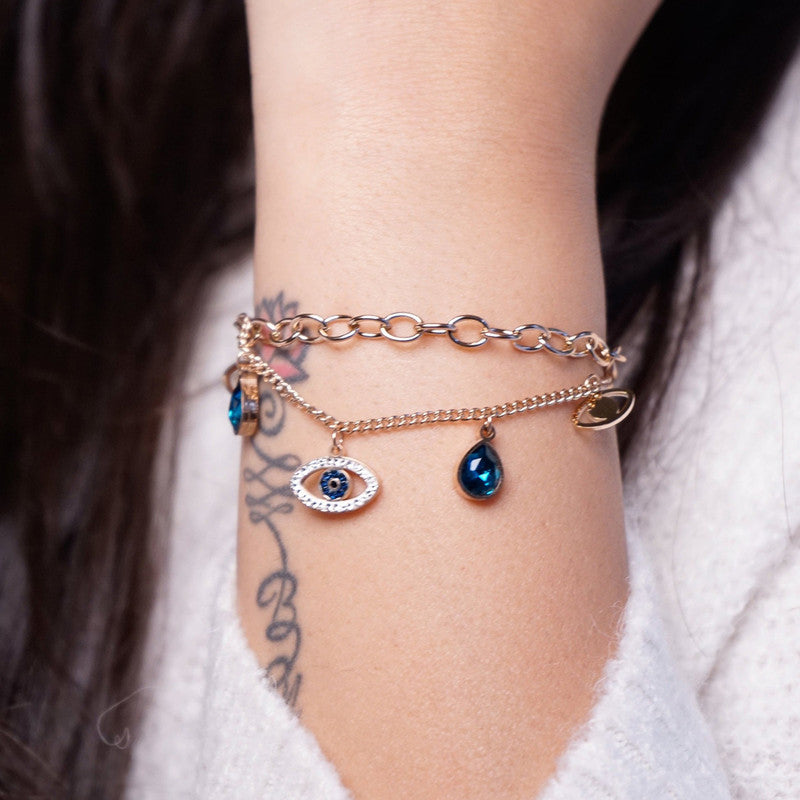 KAAVRI Crystal Evil-Eye Anti-Tarnish Bracelet