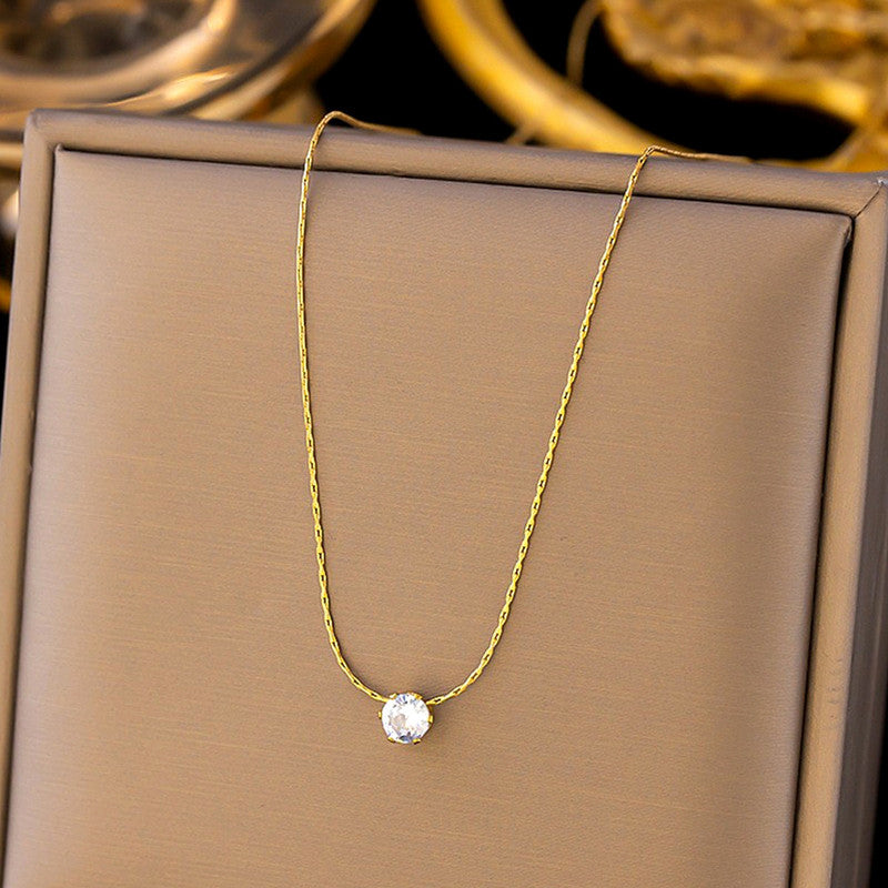 KAAVRI Hexagonal Stone Anti-Tarnish Pendant