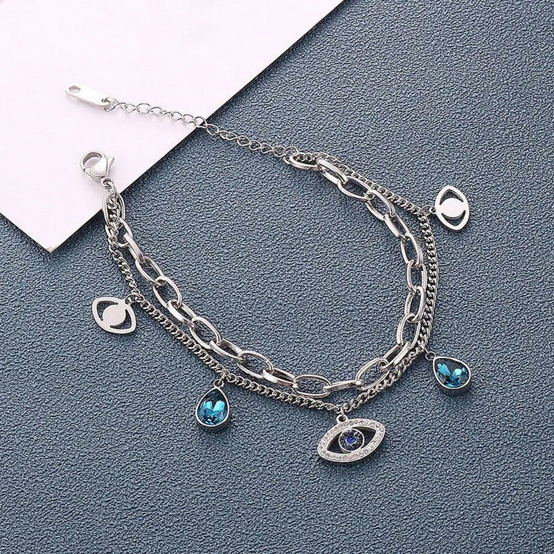 KAAVRI Crystal Evil-Eye Bracelet (Studded)