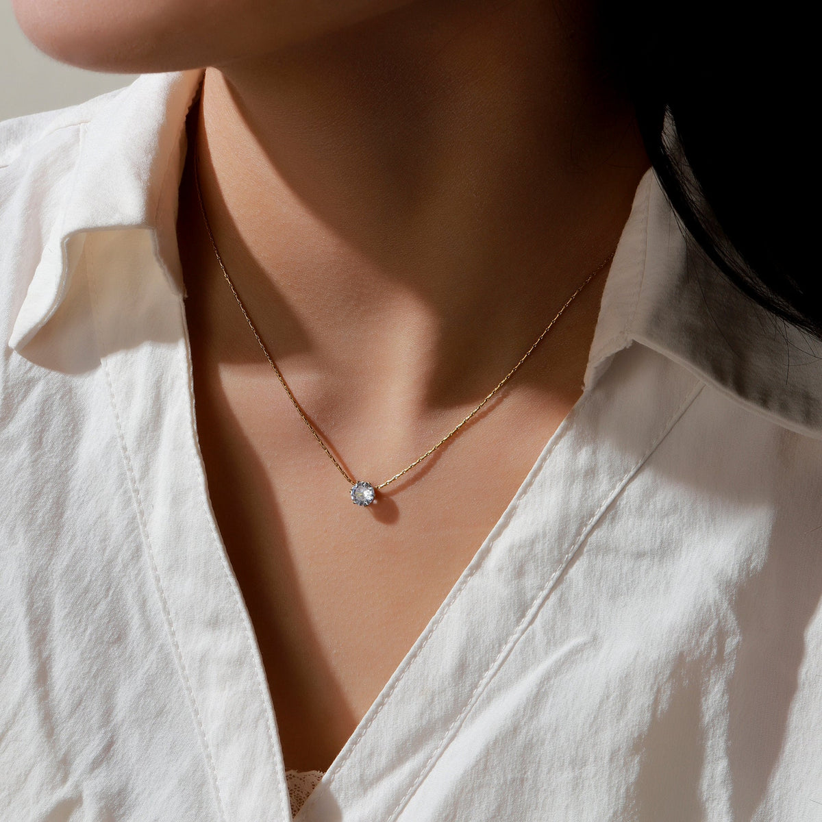 KAAVRI Dewdrop Diamond Anti-Tarnish Necklace
