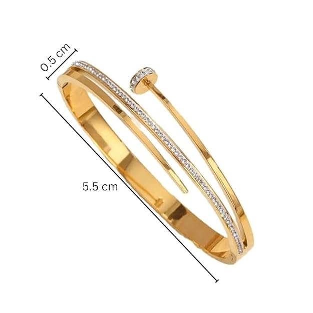 KAAVRI Crystal Stone Anti-Tarnish Bangle Bracelet