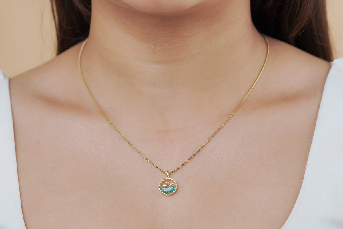 KAAVRI Ocean World Medallion Anti-Tarnish Necklace