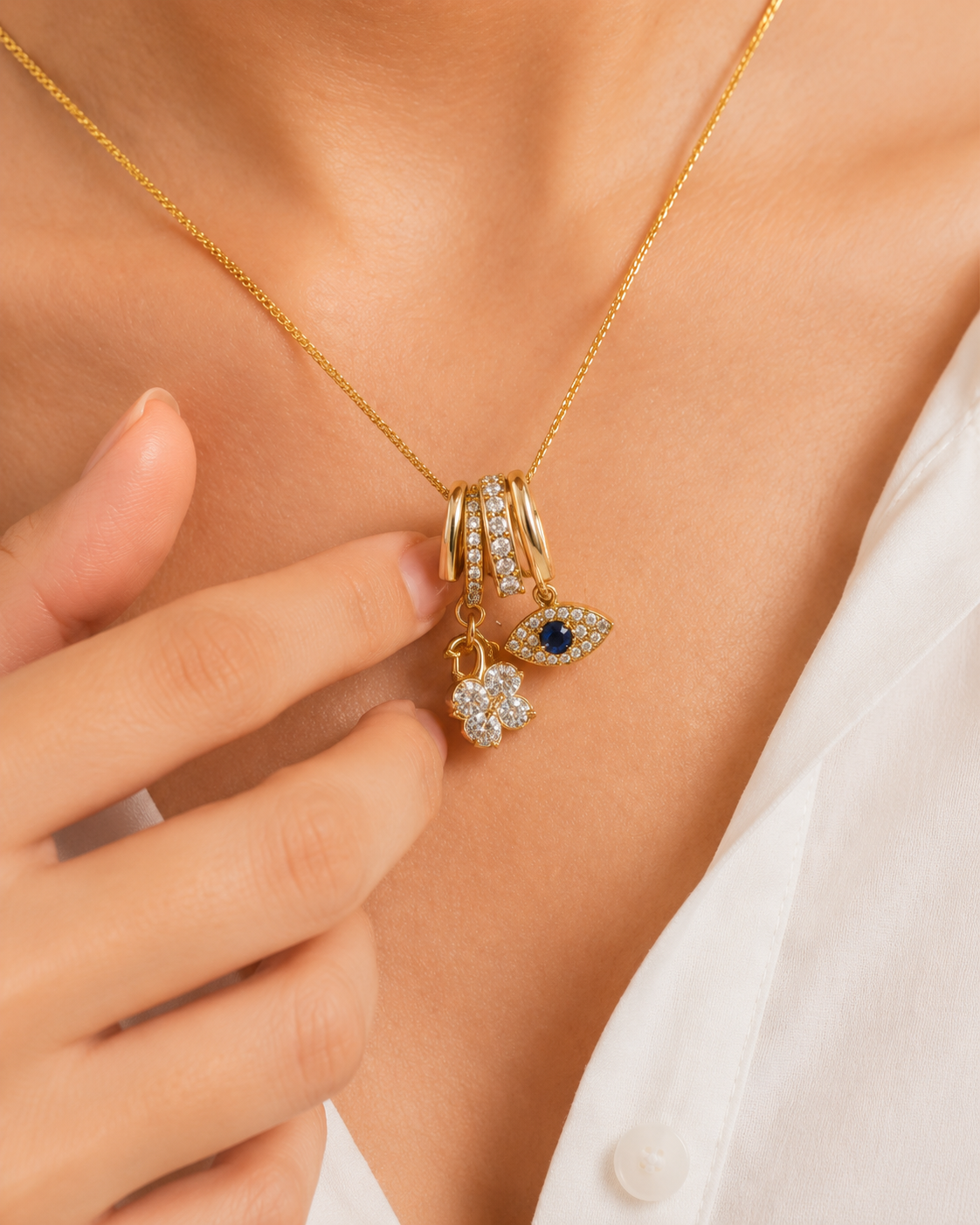 KAAVRI Gold Plated Fancy Chain Pendant (Classic) for Women