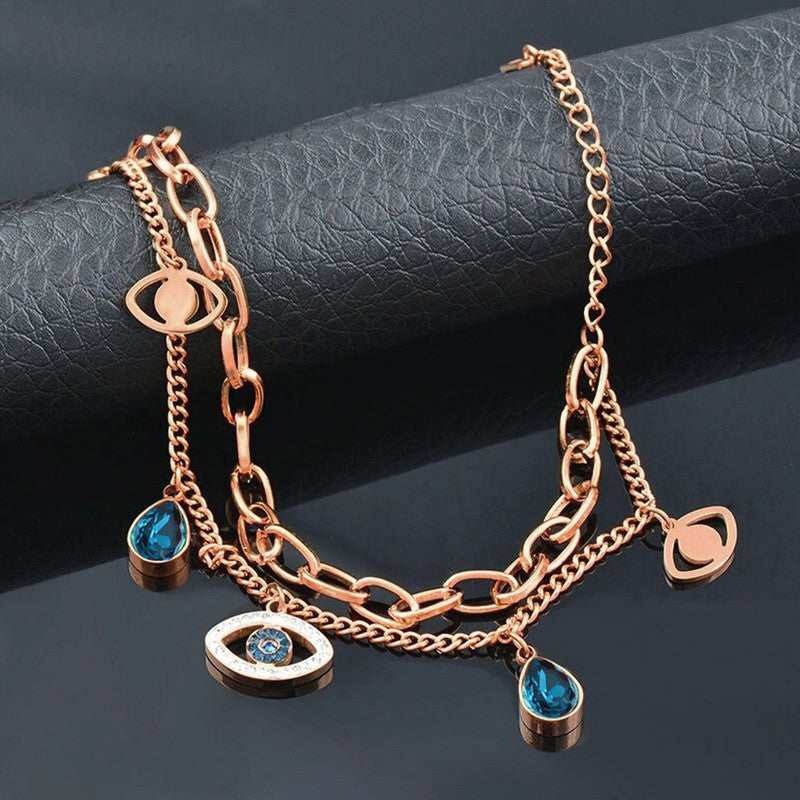 KAAVRI Crystal Evil-Eye Anti-Tarnish Bracelet