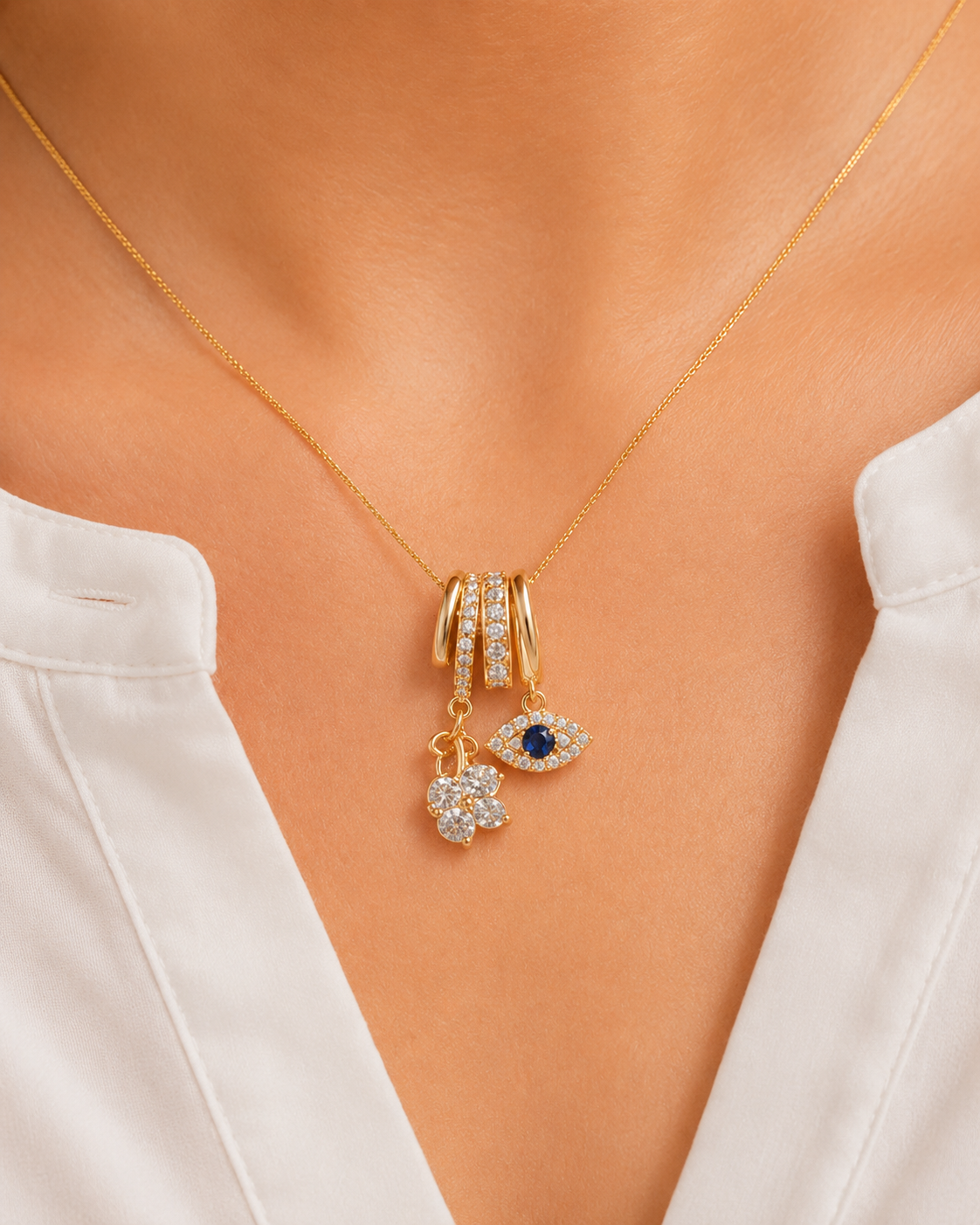 KAAVRI Gold Plated Fancy Chain Pendant (Classic) for Women