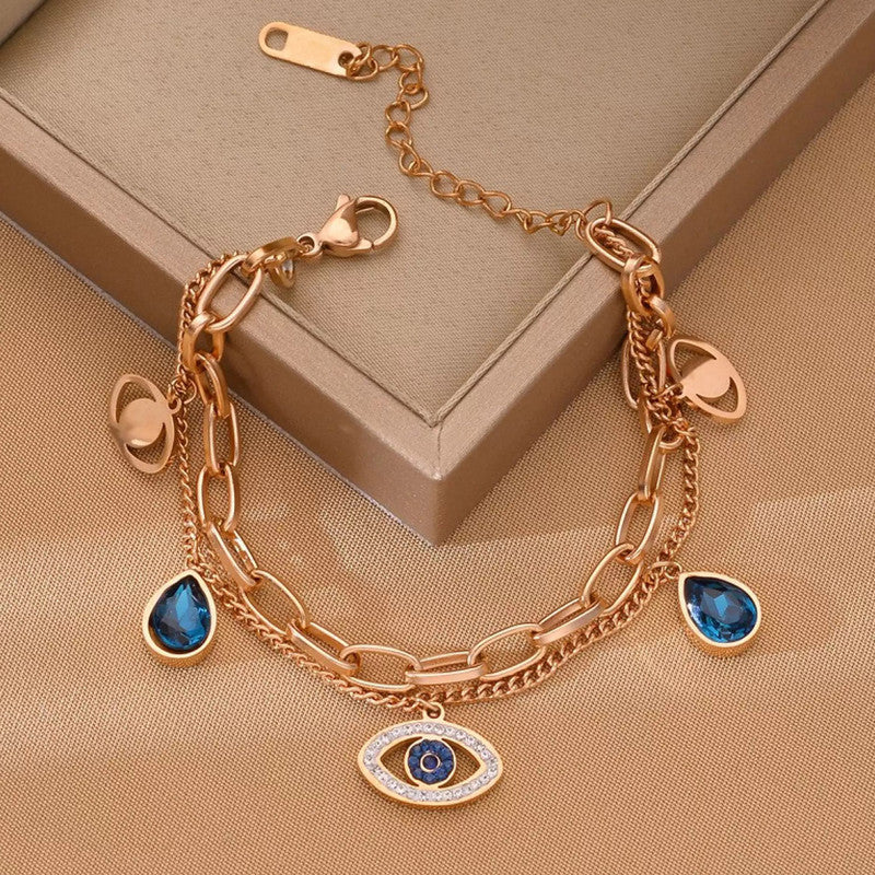 KAAVRI Crystal Evil-Eye Anti-Tarnish Bracelet