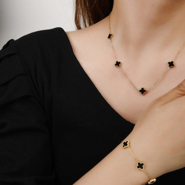 KAAVRI Clover Bracelet Set of 3 (Anti-Tarnish)