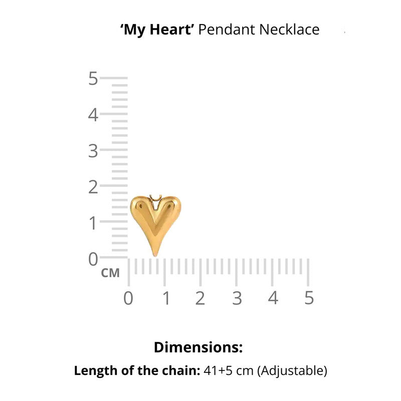 KAAVRI Heart Pendant Necklace (Gold)