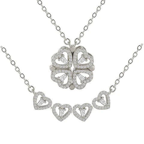 KAAVRI Four Heart Magnetic 2-in-1 Necklace