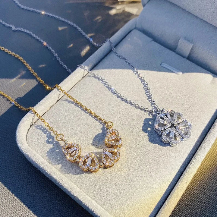 KAAVRI Four Heart Magnetic 2-in-1 Necklace