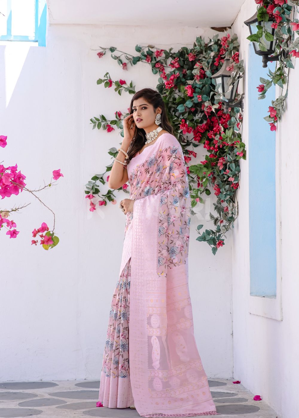 Luxurious Chanderi Cotton Silk Jacquard Saree