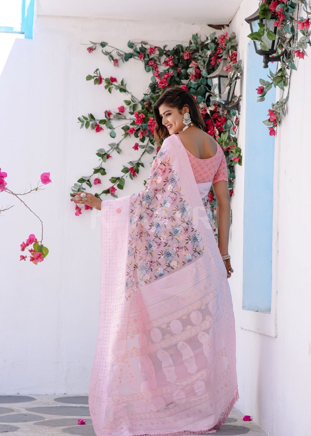 Luxurious Chanderi Cotton Silk Jacquard Saree